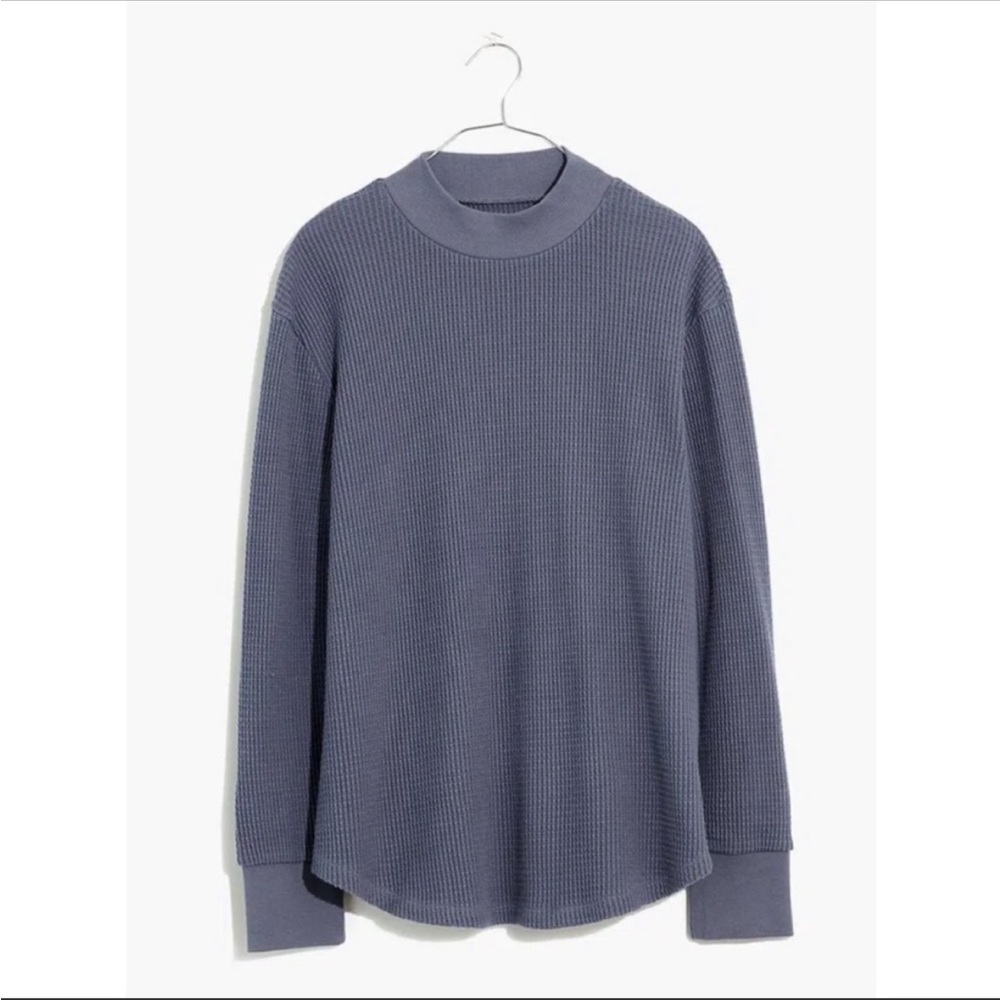 Madewell Mockneck Waffle Sweatshirt Tee